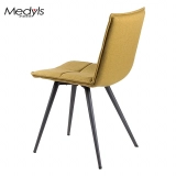 Medyls - Modern Promotion PU Velvet Fabric&Sandy Black Powder Coating Dining Chair For Restaurant Reception Factory Wholesales Hot Sale DINING CHAIR (5)