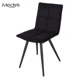 Medyls - Modern Promotion PU Velvet Fabric&Sandy Black Powder Coating Dining Chair For Restaurant Reception Factory Wholesales Hot Sale DINING CHAIR (6)