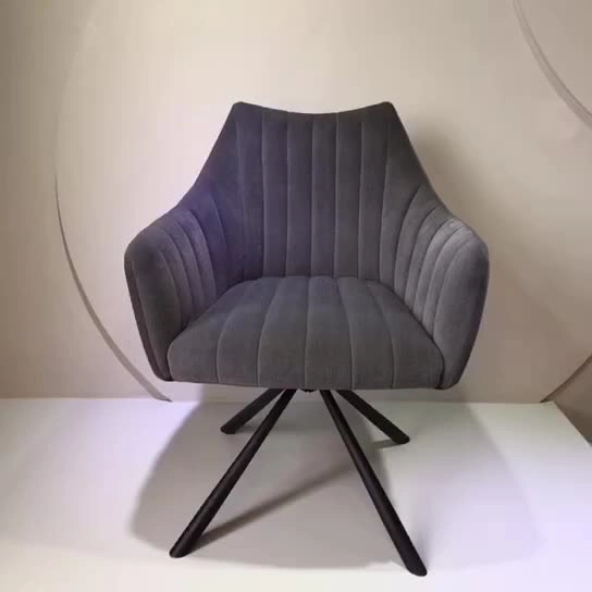 Best Medyls - Light Luxury Velvet PU Fabric Cushion Layer&Sandy Black Powder For Ballroom Lounge Swivel Chair