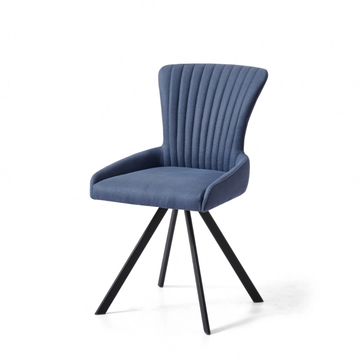 Grey PU Armchair For Dining Modern Design DINING CHAIR 180-degree Turning Metal Frame - Medyls Grey PU Armchair For Dining Modern Design DINING CHAIR 180-degree Turning Metal Frame - Medyls