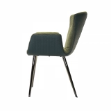Home Furniture Coffee Hotel Luxury Upholstered Soft PU Velvet Fabric Dining Chair With Metal Legs (3)