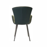 Home Furniture Coffee Hotel Luxury Upholstered Soft PU Velvet Fabric Dining Chair With Metal Legs (4)