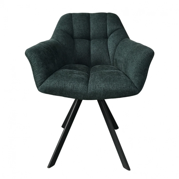 Home Furniture Fabric Dining Chair with Metal Legs Coffee Hotel Luxury Upholstered Soft Back Velvet High Quality Modern