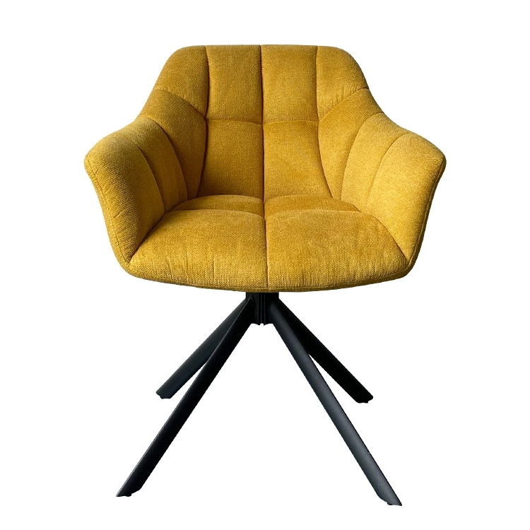 Home Furniture Fabric Dining Chair with Metal Legs Coffee Hotel Luxury Upholstered Soft Back Velvet High Quality Modern (3)