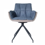 Medyls - 180-Degree Turning Metal Frame With Fabric Comfortable Armchair For Dining Factory Outlet DINING CHAIR (2)
