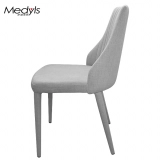 Medyls - 4 Legs With Red Fabric Cover Italian KD Design Metal Frame Upholstered With Linen Fabric Dining Room Chair Britain Market DINING CHAIR (4)