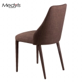 Medyls - 4 Legs With Red Fabric Cover Italian KD Design Metal Frame Upholstered With Linen Fabric Dining Room Chair Britain Market DINING CHAIR (5)