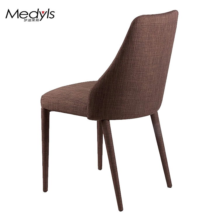 Medyls - 4 Legs With Red Fabric Cover Italian KD Design Metal Frame Upholstered With Linen Fabric Dining Room Chair Britain Market DINING CHAIR (5)