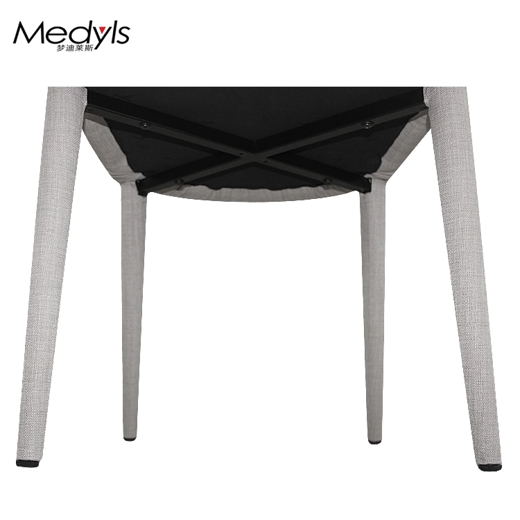 Medyls - 4 Legs With Red Fabric Cover Italian KD Design Metal Frame Upholstered With Linen Fabric Dining Room Chair Britain Market DINING CHAIR (6)