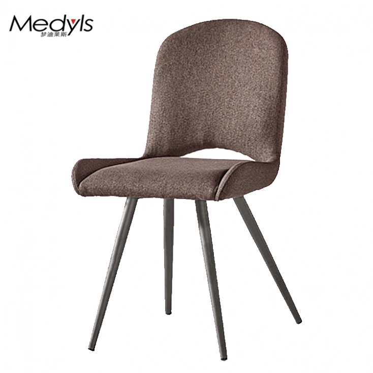 Medyls - Circular Tube Metal Frame Upholstered PU Velvet Fabric Easy Moving Armchair Dining Chair Dining Room Furniture Home Furniture DINING CHAIR