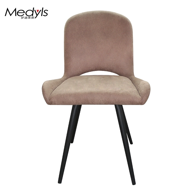 Medyls - Circular Tube Metal Frame Upholstered PU Velvet Fabric Easy Moving Armchair Dining Chair Dining Room Furniture Home Furniture DINING CHAIR (2)