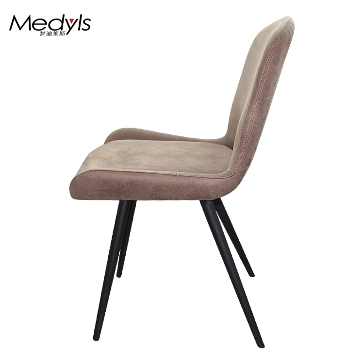 Medyls - Circular Tube Metal Frame Upholstered PU Velvet Fabric Easy Moving Armchair Dining Chair Dining Room Furniture Home Furniture DINING CHAIR (3)
