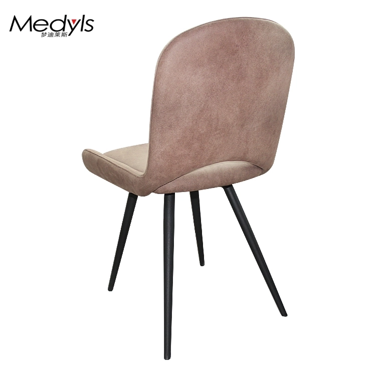 Medyls - Circular Tube Metal Frame Upholstered PU Velvet Fabric Easy Moving Armchair Dining Chair Dining Room Furniture Home Furniture DINING CHAIR (4)