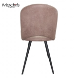 Medyls - Circular Tube Metal Frame Upholstered PU Velvet Fabric Easy Moving Armchair Dining Chair Dining Room Furniture Home Furniture DINING CHAIR (5)