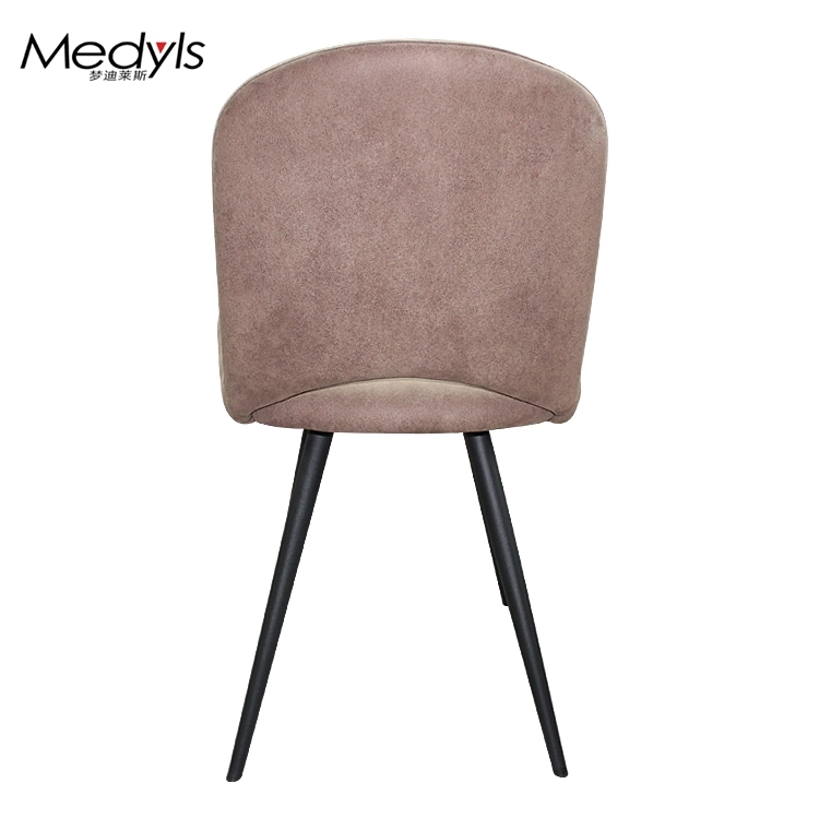 Medyls - Circular Tube Metal Frame Upholstered PU Velvet Fabric Easy Moving Armchair Dining Chair Dining Room Furniture Home Furniture DINING CHAIR (5)