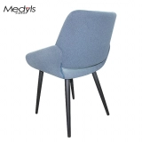 Medyls - Circular Tube Metal Frame Upholstered With Blue Fabric Easy Moving Armchair For Dining Chair Factory American market Hot Sale DINING CHAIR (4)