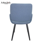 Medyls - Circular Tube Metal Frame Upholstered With Blue Fabric Easy Moving Armchair For Dining Chair Factory American market Hot Sale DINING CHAIR (5)
