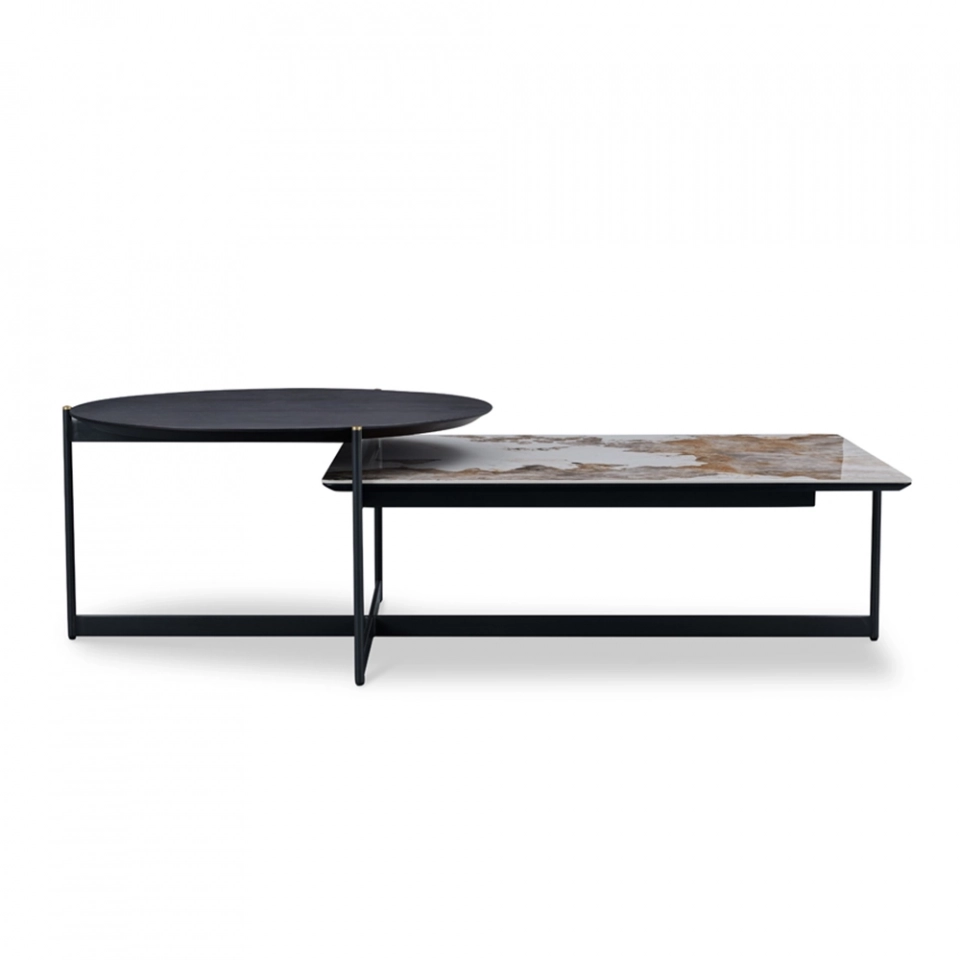 Medyls - Coffee Table with Storage Console Concise Style with Cabinets and Interior Shelves For Home Furniture Living Room Coffee Table DINING TABLE (3)
