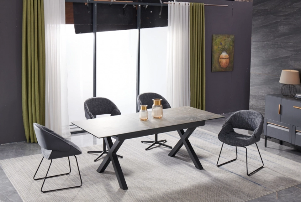 Medyls - Contemporary Luxury Modern Velvet Fabric Dining Chair With Metal Legs Elegant Set Hot Style Time Room Furniture Colorful Color DINING SETS (5)