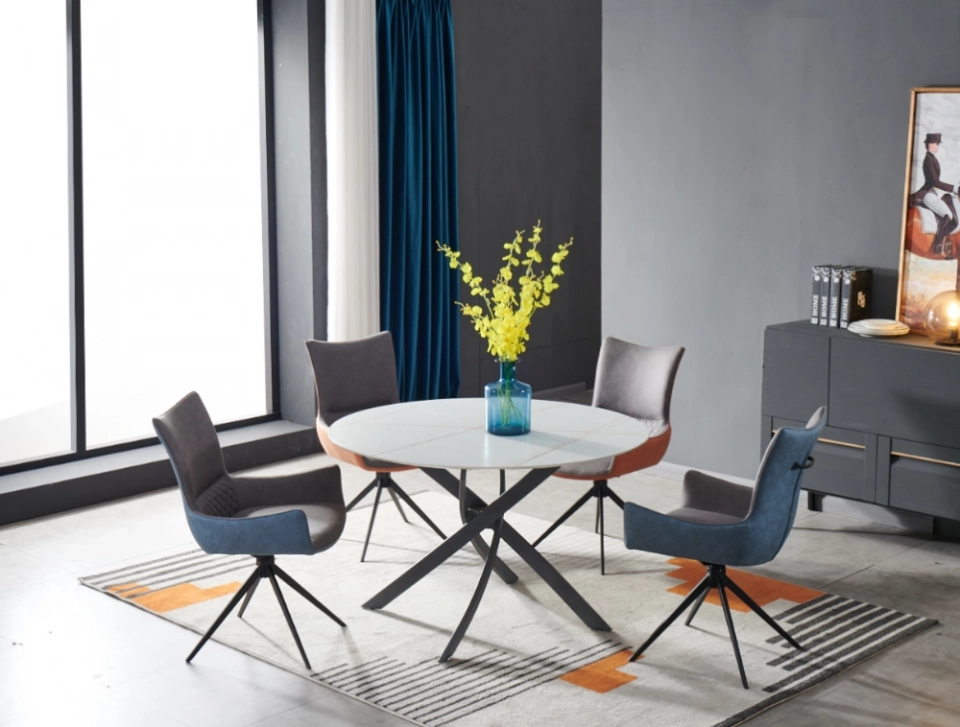 Medyls - Contemporary Luxury Modern Velvet Fabric Dining Chair With Metal Legs Elegant Set Hot Style Time Room Furniture Colorful Color DINING SETS (6)