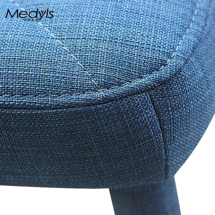Medyls - Dining Chair Fabric Seat&back Factory Good Price 2 Seat Sofa Covered Metal Frame Linen Unique Design Hot Sale Dining Bench Blue DINING BENCH (2)