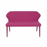 Medyls - Dining Chair Fabric Seat&back Factory Good Price 2 Seat Sofa Covered Metal Frame Linen Unique Design Hot Sale Dining Bench Blue DINING BENCH (5)