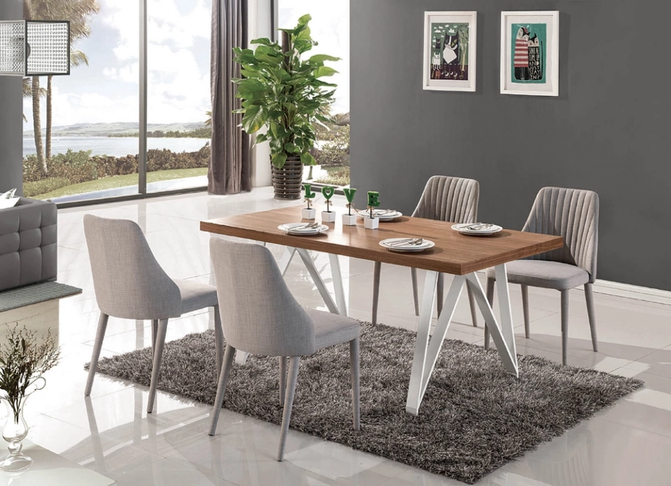 Medyls - Dining Table and Chair Set Luxury Modern Marble Texture Restaurant Home Furniture Dining Room Dinning Table Set Dining Table Set DINING SETS (3)