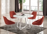 Medyls - Dining Table and Chair Set Luxury Modern Marble Texture Restaurant Home Furniture Dining Room Dinning Table Set Dining Table Set DINING SETS (5)