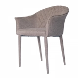 Medyls - Fabric Covered Legs Metal Dining Chair With Armrest DINING CHAIR (2)