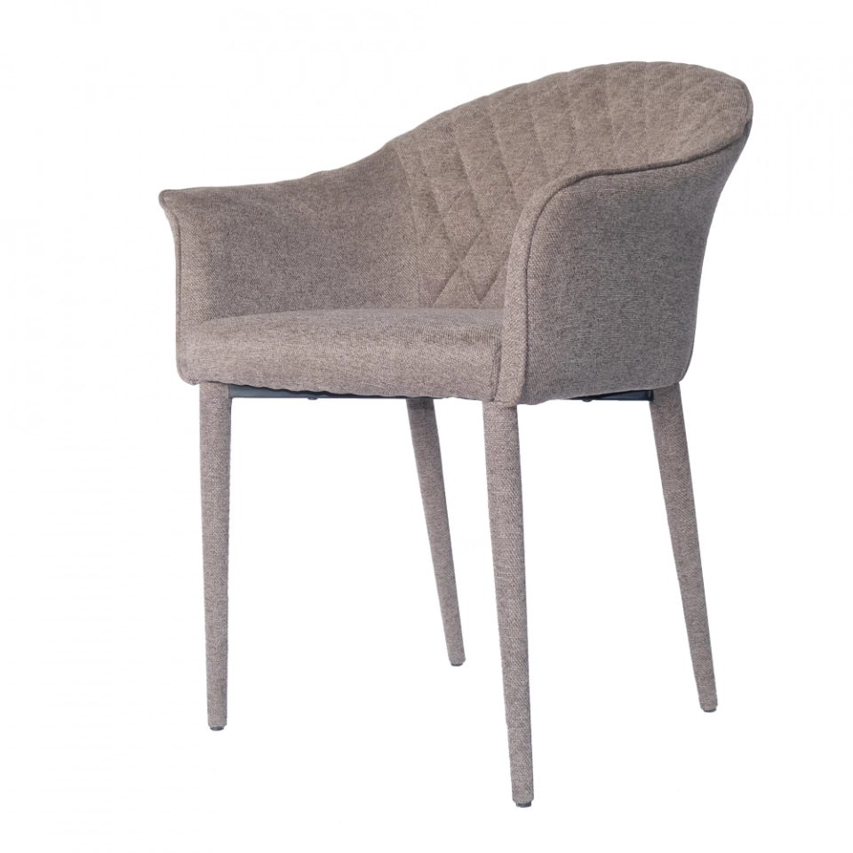 Medyls - Fabric Covered Legs Metal Dining Chair With Armrest DINING CHAIR (2)