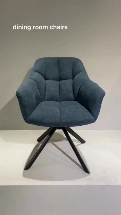 Medyls - Fabric Dining Chair with Metal Luxury Legs for Home Upholstered Soft Back Velvet Dining Room Furniture High Quality Modern DINING CHAIR
