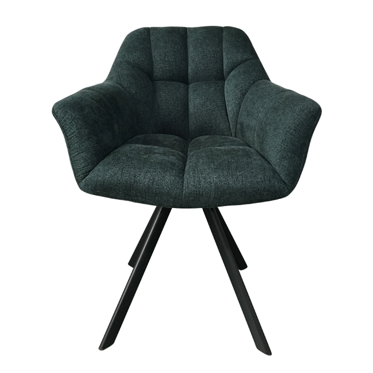 Medyls - Fabric Dining Chair with Metal Luxury Legs for Home Upholstered Soft Back Velvet Dining Room Furniture High Quality Modern DINING CHAIR (2)