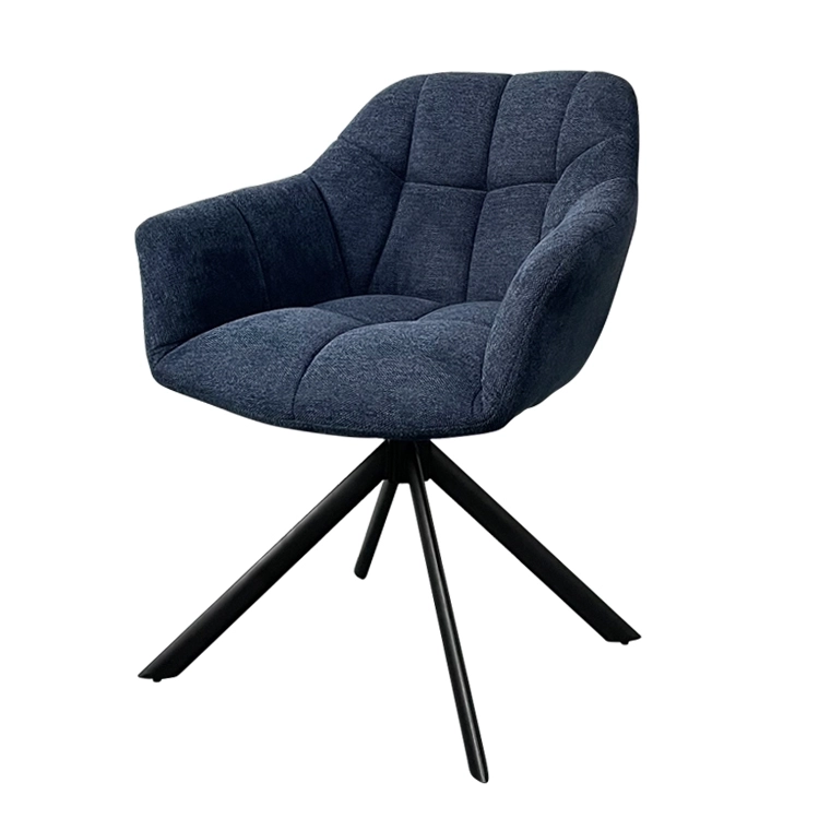 Medyls - Fabric Dining Chair with Metal Luxury Legs for Home Upholstered Soft Back Velvet Dining Room Furniture High Quality Modern DINING CHAIR (6)