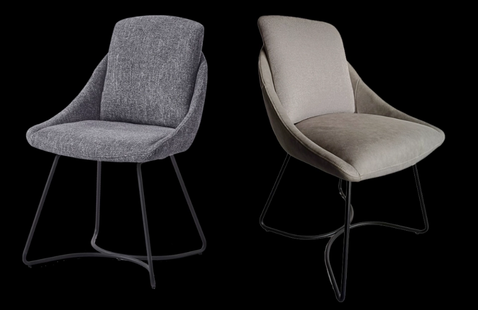 Medyls - Fabric Seat&metal Chair Grey Modern Manufacturer Wholesale New Design Coated for Dining China Factory Outlet Guangdong PU DINING CHAIR (4)