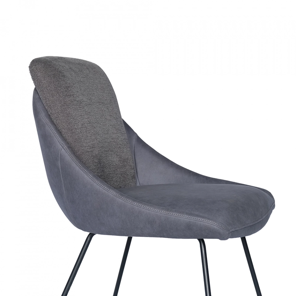 Medyls - Fabric Seat&metal Chair Grey Modern Manufacturer Wholesale New Design Coated for Dining China Factory Outlet Guangdong PU DINING CHAIR (5)