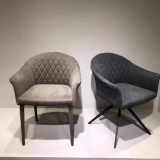 Medyls - Fabric/PU/Velvet Covered Legs Metal Dining Chair With Armrest DINING CHAIR