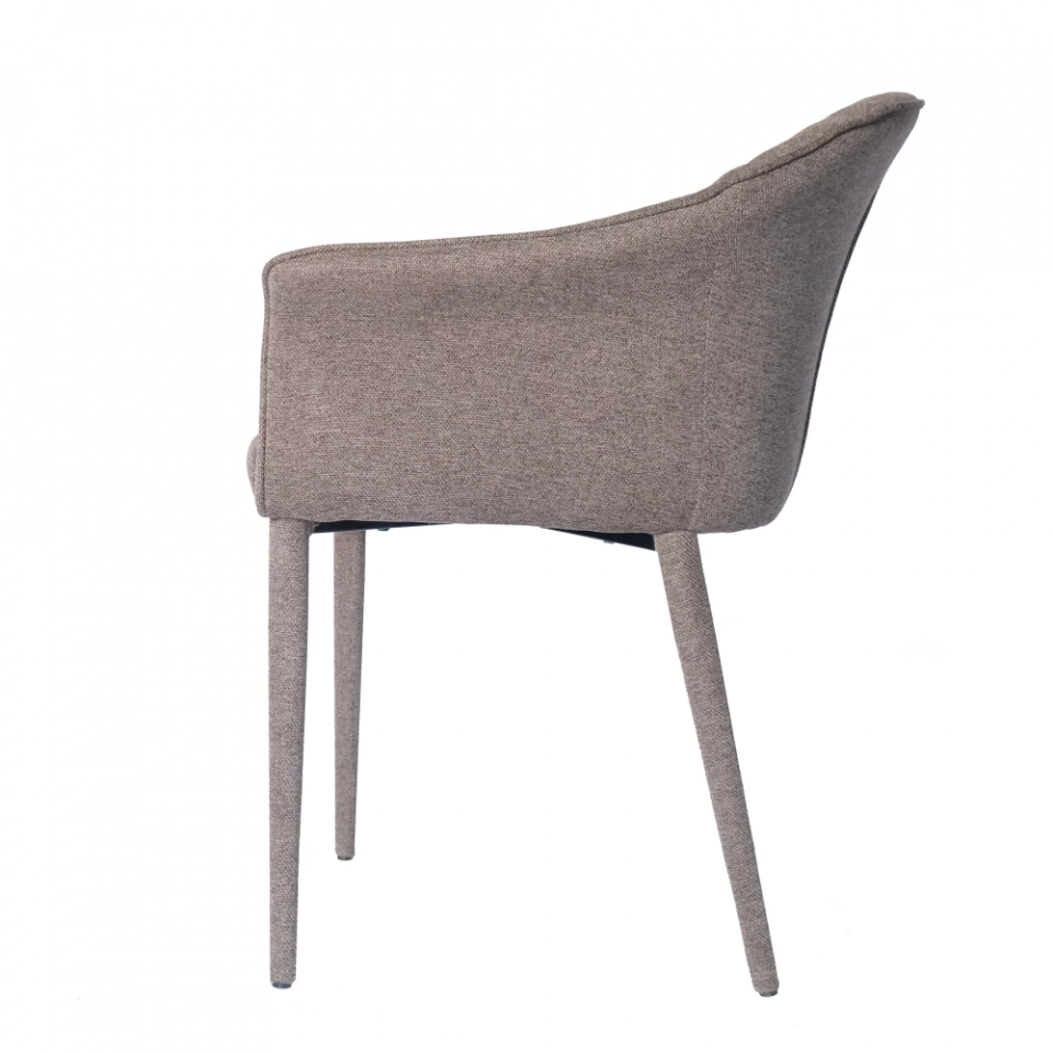 Medyls - Fabric/PU/Velvet Covered Legs Metal Dining Chair With Armrest DINING CHAIR (4)