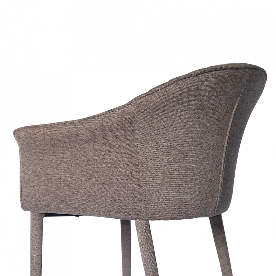 Medyls - Fabric/PU/Velvet Covered Legs Metal Dining Chair With Armrest DINING CHAIR (6)