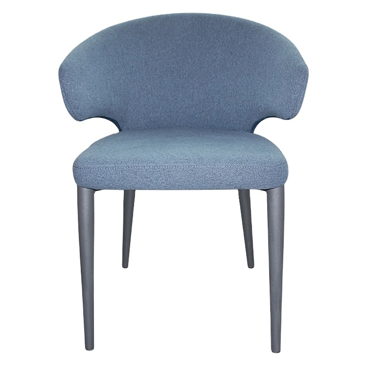 Medyls - Fabric&round Tube Finished by Sparkle Powder Coating Armrest Dining Room Chairs Factory Promotional Various Durable Blue Modern DINING CHAIR (2)