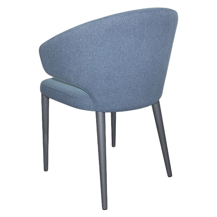 Medyls - Fabric&round Tube Finished by Sparkle Powder Coating Armrest Dining Room Chairs Factory Promotional Various Durable Blue Modern DINING CHAIR (4)
