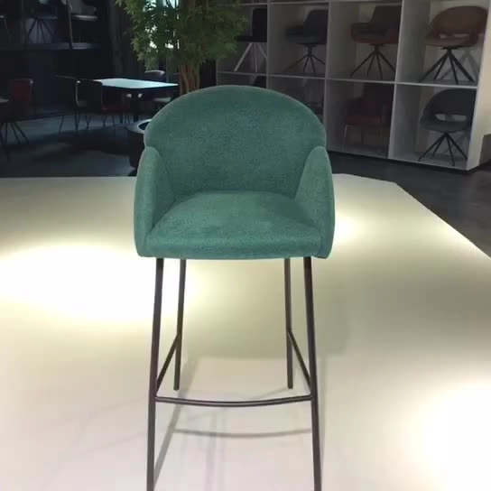 Medyls - Fabric/sandy Black Powder Coating Bar Furniture Grey Modern Factory New Dining Chair Home Furniture Metal Factory Wholesale BARSTOOL