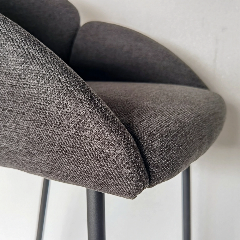 Medyls - Fabric/sandy Black Powder Coating Bar Furniture Grey Modern Factory New Dining Chair Home Furniture Metal Factory Wholesale BARSTOOL (4)