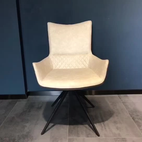 Medyls - Fashionable New Design Luxury Optional Color Dining Room Armchair Metal Frame Dining Chair Comfortable with Swivel 180 Degree DINING CHAIR