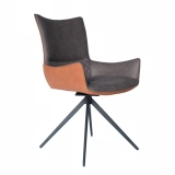 Medyls - Fashionable New Design Luxury Optional Color Dining Room Armchair Metal Frame Dining Chair Comfortable with Swivel 180 Degree DINING CHAIR (3)