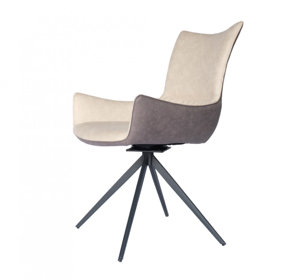 Medyls - Fashionable New Design Luxury Optional Color Dining Room Armchair Metal Frame Dining Chair Comfortable with Swivel 180 Degree DINING CHAIR (2)