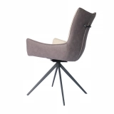 Medyls - Fashionable New Design Luxury Optional Color Dining Room Armchair Metal Frame Dining Chair Comfortable with Swivel 180 Degree DINING CHAIR (4)