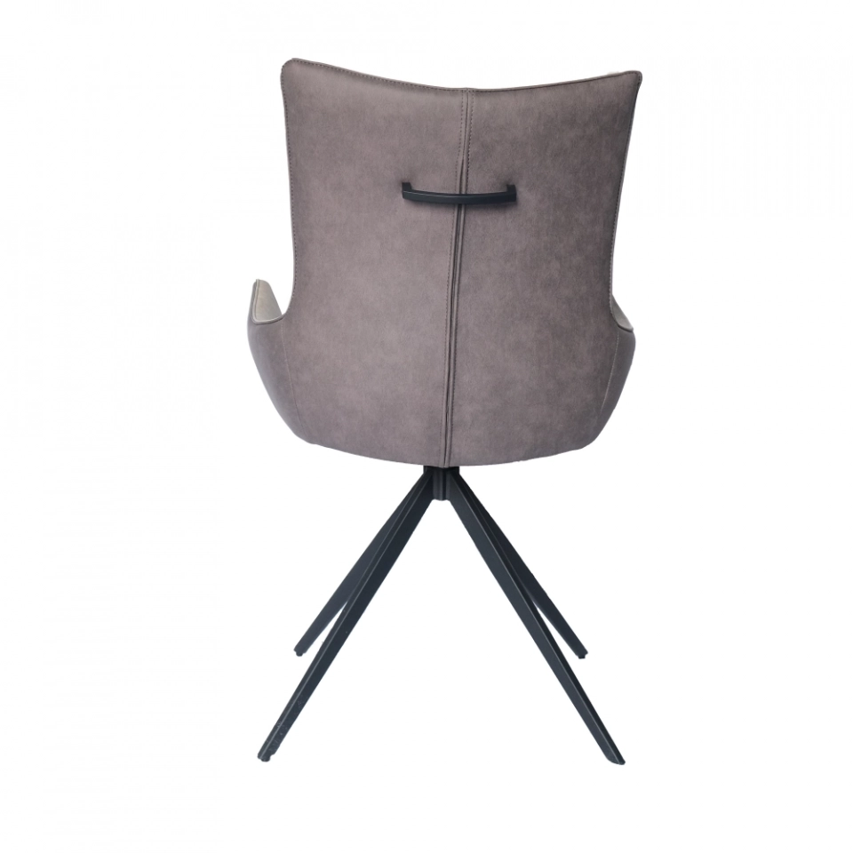 Medyls - Fashionable New Design Luxury Optional Color Dining Room Armchair Metal Frame Dining Chair Comfortable with Swivel 180 Degree DINING CHAIR (5)