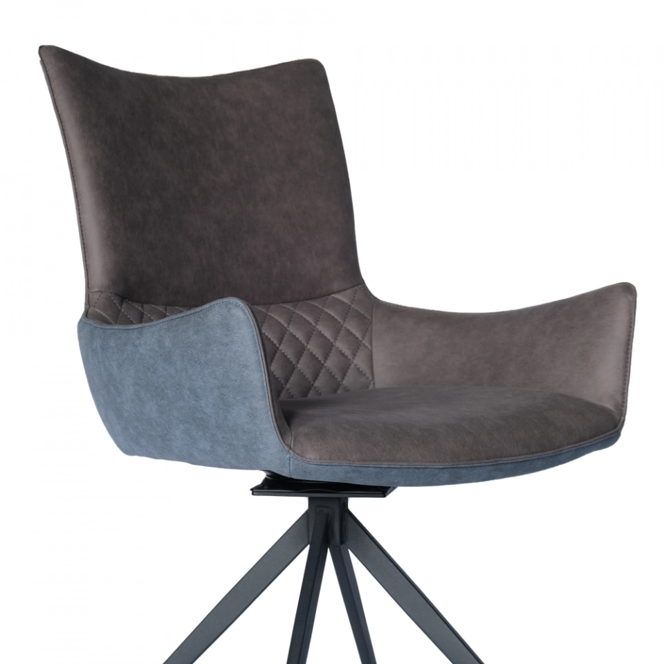 Medyls - Fashionable New Design Luxury Optional Color Dining Room Armchair Metal Frame Dining Chair Comfortable with Swivel 180 Degree DINING CHAIR (6)