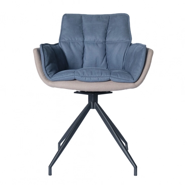 Medyls - Frame Comfortable Armchair 180-degree Turning Metal with Fabric Modern for Dining Factory Outlet Vietnam Dining Chair Good Price DINING CHAIR