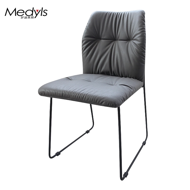 Medyls - Frame Upholstered Spanish Design Standard Metal Modern with Linen Embroider with PU Dining Chair Dining Room Furniture DINING CHAIR (2)
